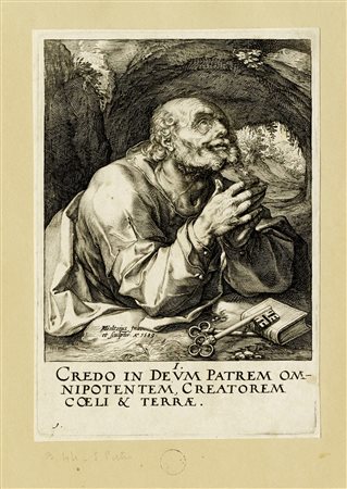 Hendrik Goltzius, San Paolo e i dodici apostoli con il Credo. 1589. In-8° (mm...