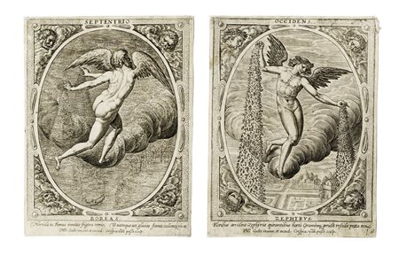 Crispijn Van de Passe de Oude, Eurus, Auster, Zephyrus, Boreas (I quattro...