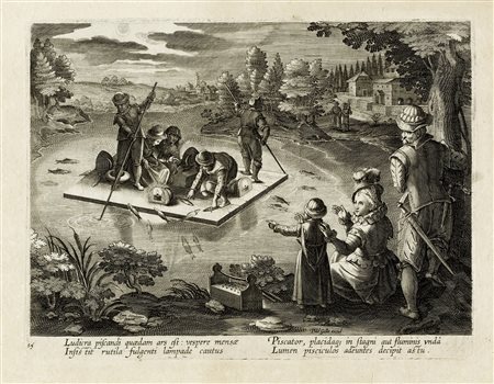 Jan Van der Straet (detto Stradano) [da], La pesca notturna. Antwerp: Phls...