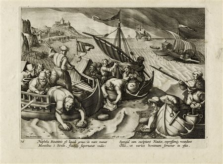 Jan Van der Straet (detto Stradano) [da], La raccolta del bitume. Antwerp:...