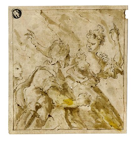 Giovanni Antonio Pellegrini [attribuito a], Tarquinio e Lucrezia (?). Penna e...