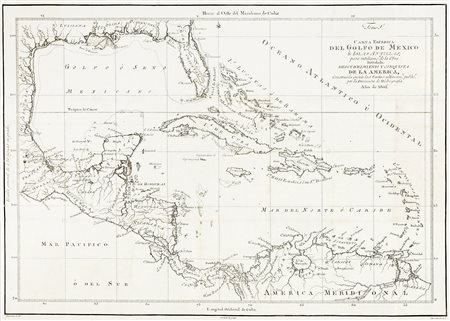 Direccion de Hidrografia, Carta Esferica Del Golfo de Mexico e Islas...