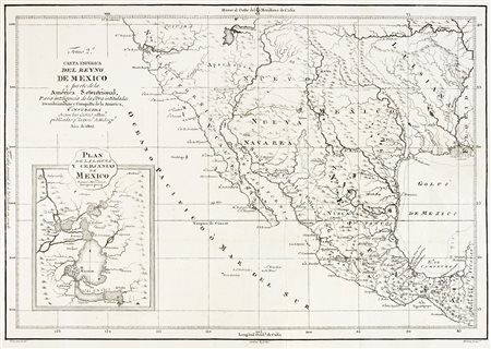 Direccion de Hidrografia, Carta Esferica del Reyno de Mexico y parte de la...