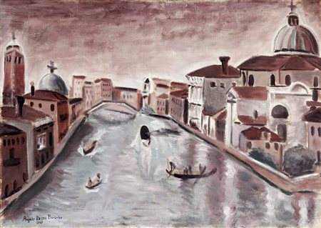 Angelo Deddo Barovier, Canal Grande. 1947. Olio su tela. cm 50x70. Firmato e...