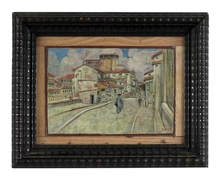 Raoul Dal Molin Ferenzona, Ponte Vecchio a Firenze. Olio su cartone. cm...