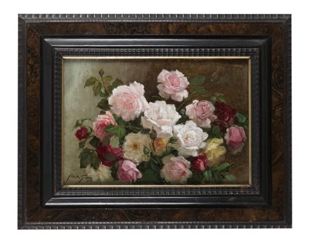 Abbott Fuller Graves, Rose. Olio su tavola. cm 33x49. Firmato in basso a...