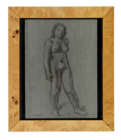 Ram [pseud. di Ruggero Alfredo Michahelles], Nudo femminile. Carboncino su...