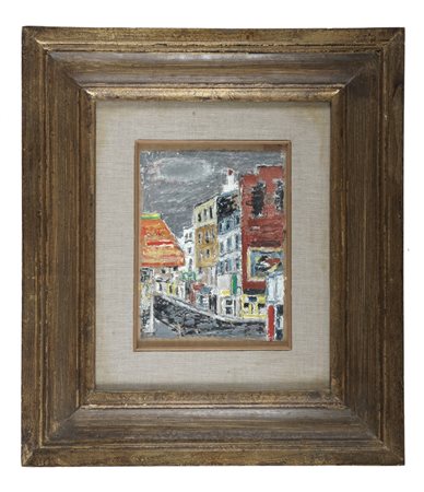 Orfeo Tamburi, Rue de Provence. 1968. Olio su tela. cm 15,5x20,5. Al verso:...