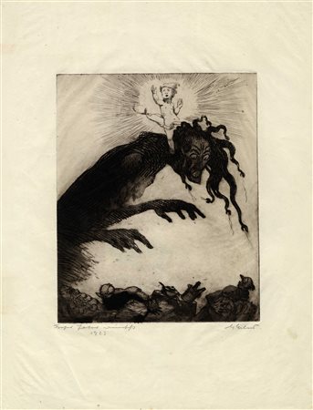 Georg Erler, Medusa. 1922-23. Acquaforte e acquatinta. mm 220x180. Foglio: mm...