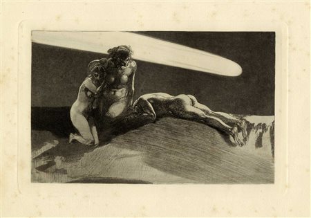 Rudolf Jettmar, Lotto composto di 3 incisioni. 1899-1905. 1) Der komet. 1899....