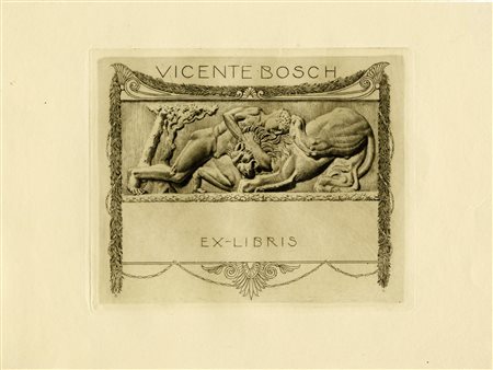 Sigmund Lipinsky, Ex libris Vicente Bosch. Acquaforte. mm 105x130. Foglio: mm...