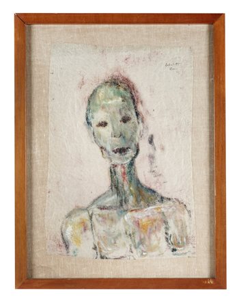 Enrico Colombotto Rosso, Ritratto femminile. 1963. Pastelli grassi colorati e...