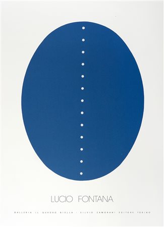 Lucio Fontana, Concetto spaziale. Serigrafia con buchi su carta greve con...