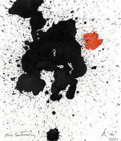 Robert Motherwell, Untitled. 1980. Serigrafia e acquerello. mm 190x165....