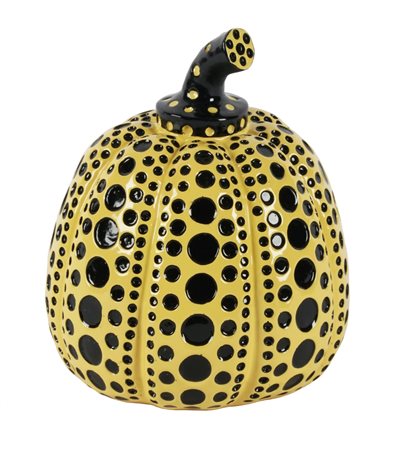 Yayoi Kusama, Yellow and Black Pumpkin. 2015. Resina. cm 11x10x9. Timbro...