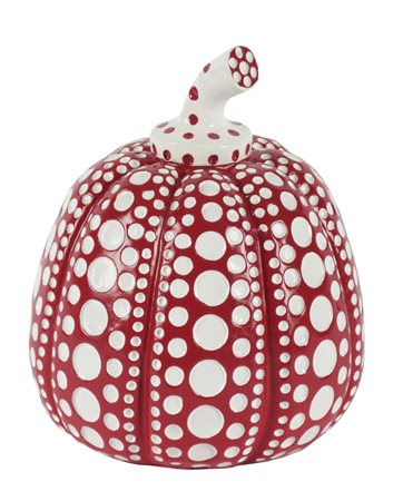 Yayoi Kusama, Red and White Pumpkin. 2015. Resina. cm 11x10x9. Timbro...