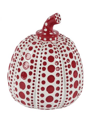 Yayoi Kusama, White and Red Pumpkin. 2015. Resina. cm 11x10x9. Timbro...