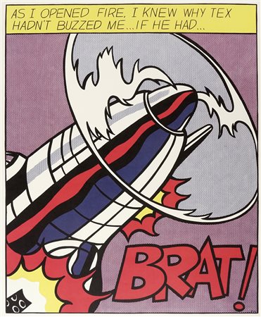 Roy Lichtenstein, As I opened the fire (Trittico). 1964. Offset. mm 630x520...