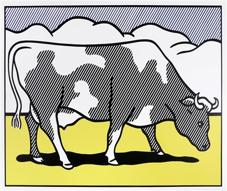 Roy Lichtenstein, Cow Going Abstract (Triptych). 1982. Offset. mm 660x780...