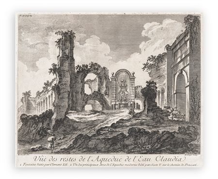 DOMENICO MONTAGU (?-1750) - Vue des restes de l'aqueduc..