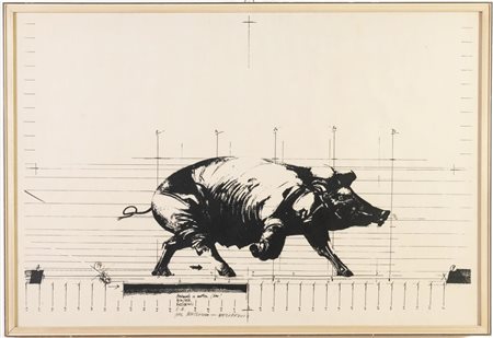 Vladimir Veličković (Belgrado 1935 – Spalato 2019), “Animals in motion (Saw)”, 1971.