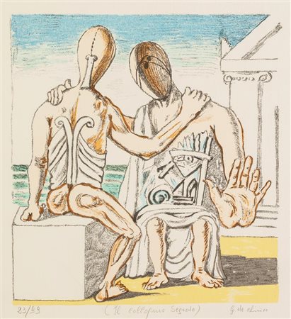 Giorgio De Chirico (Volo 1888 - Roma 1978), “Il Colloquio Segreto”.