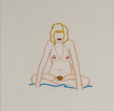 Tom Wesselmann, Monica sitting cross-legged, 1989