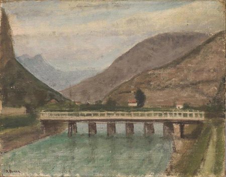 Pompeo Borra, Paesaggio sul Lago d'Iseo