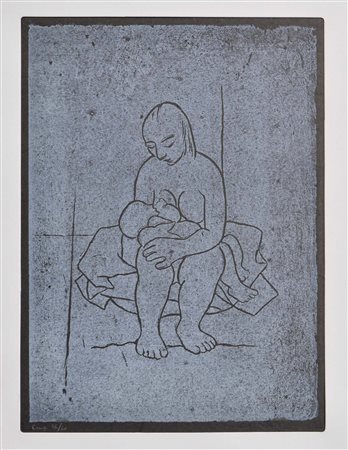 Felice Casorati (1883 - 1963) Maternità, 1962;Acquatinta su carta entro...