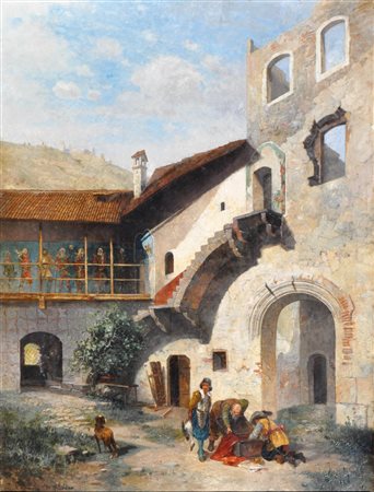 Eugen Reichenbach (München/Monaco di Baviera 1840 - Kontopp 1926) Cortile di...