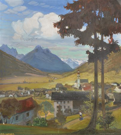 Hans Josef Weber Tyrol (Schwaz 1874 - Meran/Merano 1957) Fulpmes, disegno per...