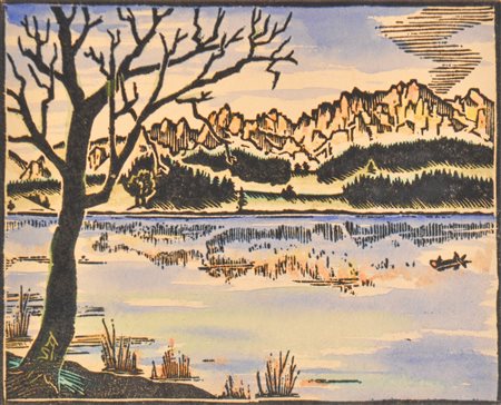 Konrad Alois Schwärzler (Kufstein 1874 - Innsbruck 1958) Lago Schwarzsee...