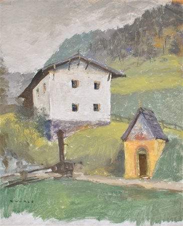 Raimund Wörle (Innsbruck 1896 - 1979) Maso in Tirolo;Tempera su carta, 51 x...