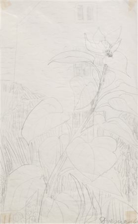 Gerhild Diesner (Innsbruck 1915 - 1995) Giardino, 1960;Matita, 39 x 24,5 cm,...