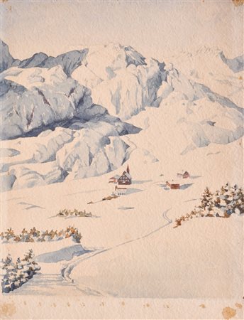 E. Petrowsky Bozzetto pubblicitario "St. Christoph am Arlberg", 1930...