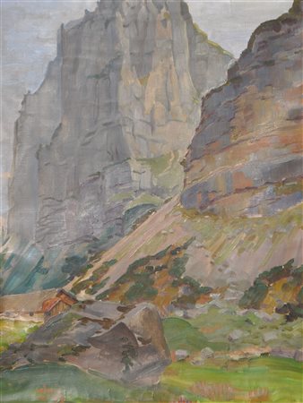 Bruno Colorio Crozzon del Brenta, 1937;Olio su tela, 61 x 46,5 cm, in cornice...