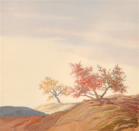 Hansi Sikora (Innsbruck 1906 - 2002) Autunno;Ricamo in seta, 22,5 x 24 cm, in...