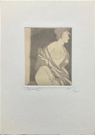 Giacomo Manzù "Figura femminile" 1979
acquaforte e acquatinta
(lastra cm 11,5x9,