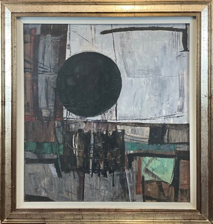 Ludovico Calchi Novati "Il sole nero" 
olio su compensato
cm 75x70
firmato in ba