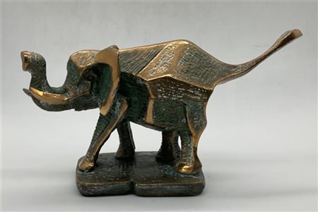 Domenico Colanzi "Elefante" 
scultura - multiplo in bronzo dorato
cm 17,5x31x10