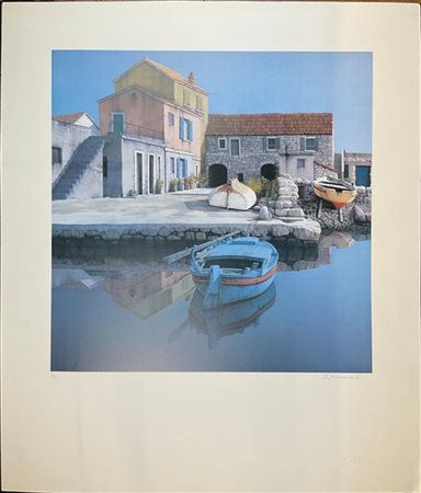 Mihanovic Zvonimr "Fishing Village" 1985
litografia a colori
cm 75x65
firmata e