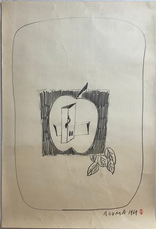 Kengiro Azuma "Senza titolo" 1969
matita su carta - omaggio dell'artista in occa