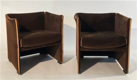 Mario Bellini Coppia di poltrone modello "405 Duc". Cassina, Meda, 1976. Rivesti