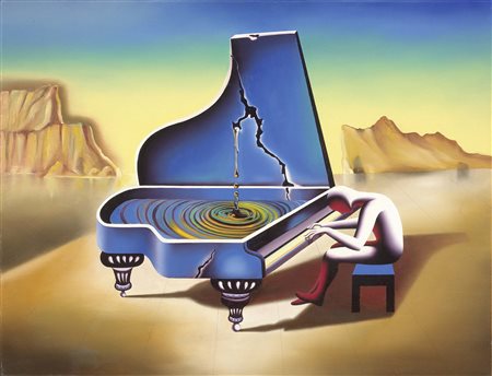 Mark Kostabi Los Angeles 1960 La corrosione della musica, 2004 Olio su tela,...