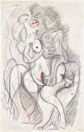 André Masson Balagny 1896 - Parigi 1987 Dévoration Pastello su carta, cm....