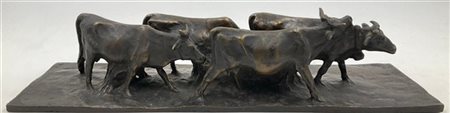 E. Sanvito

"Buoi" 
gruppo scultoreo in bronzo (cm 9x38)
firmato alla base (dif