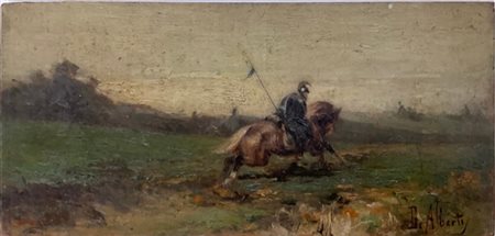 Ignoto del secolo XX

"Soldato a cavallo" 
olio su tavoletta (cm 12x25)
reca fi