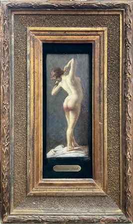 Nazzareno Sidoli "Nudo femminile" 
olio su cartone (cm 22x8,5)
in cornice (difet