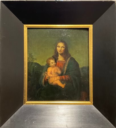 Ignoto

Antico dipinto raffigurante "Madonna col Bambino"
olio su tavola (cm 34