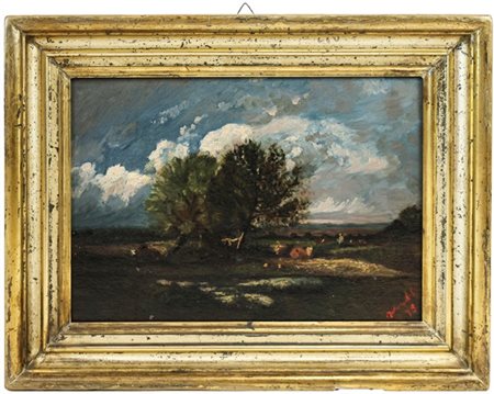 Ignoto del secolo XIX

"Paesaggio con alberi" 
olio su tela (cm 26x37)
reca fir